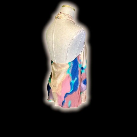 NWT Tanya Taylor ‘Mona’ Abstract Print Halter Top in “Cream Multi” Size Medium - Picture 12 of 16